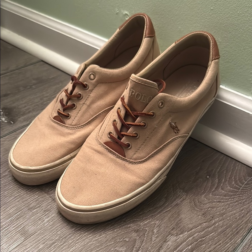 Polo by Ralph Lauren Men's Beige Canvas Sneakers